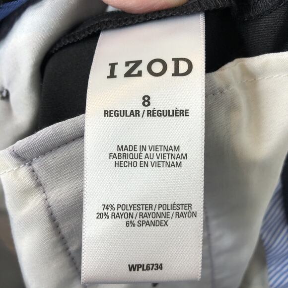 Izod NWT Boys' Flat Front Stretch Black Dress Pants Size 8 - Picture 7 of 7